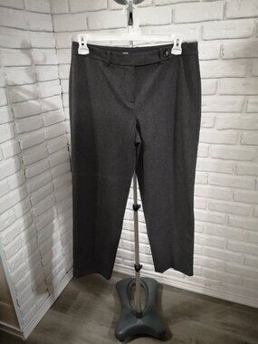 Talbots Petite Stretch Ladies Size 12 Dark Grey Straight Dress Pants